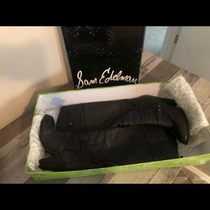 Black Leather Sam Edelman Knee High Boots